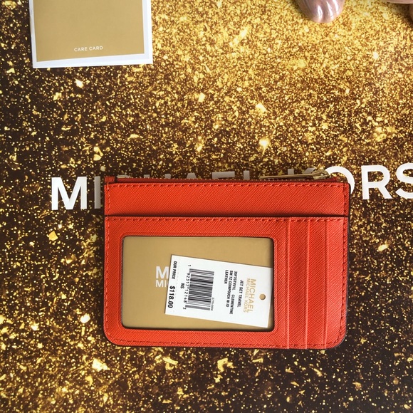 Michael Kors Jet Set Coin Pouch Clementine - Picture 2 of 5